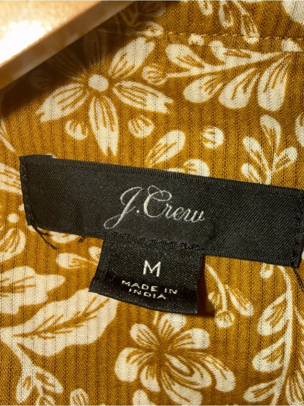J CREW‎ Yellow Floral Puff-Sleeve Ruffle Peasant Blouse Medium  AE263